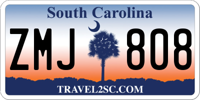 SC license plate ZMJ808