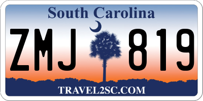 SC license plate ZMJ819