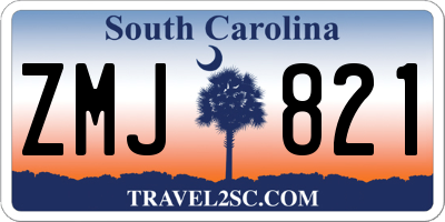 SC license plate ZMJ821
