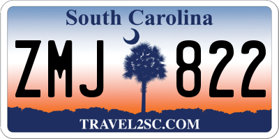 SC license plate ZMJ822