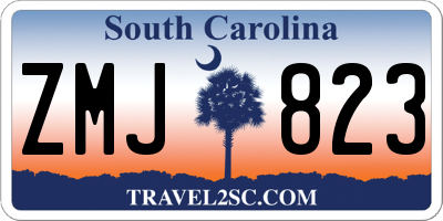 SC license plate ZMJ823