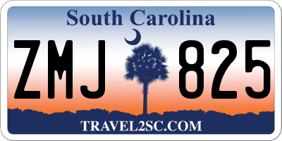 SC license plate ZMJ825