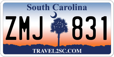 SC license plate ZMJ831