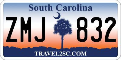 SC license plate ZMJ832