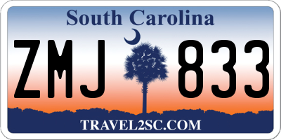 SC license plate ZMJ833