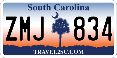 SC license plate ZMJ834