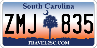 SC license plate ZMJ835
