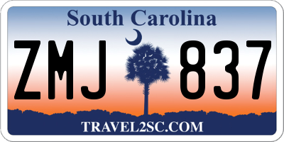 SC license plate ZMJ837