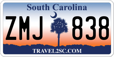 SC license plate ZMJ838