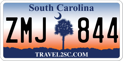 SC license plate ZMJ844