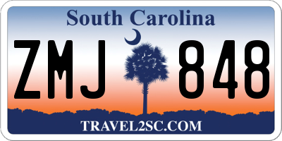 SC license plate ZMJ848