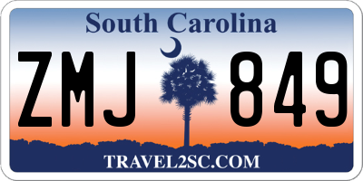 SC license plate ZMJ849