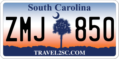 SC license plate ZMJ850