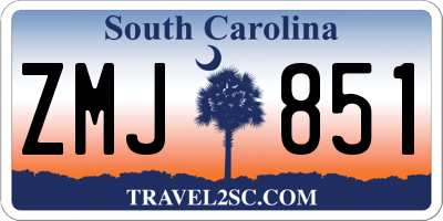 SC license plate ZMJ851