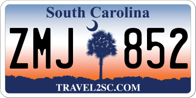 SC license plate ZMJ852
