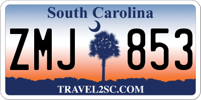 SC license plate ZMJ853