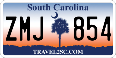 SC license plate ZMJ854
