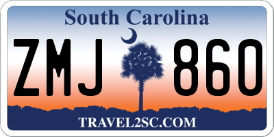 SC license plate ZMJ860