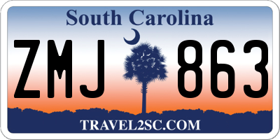 SC license plate ZMJ863
