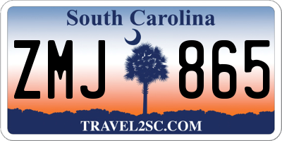 SC license plate ZMJ865