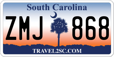 SC license plate ZMJ868