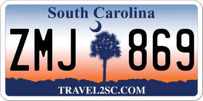 SC license plate ZMJ869