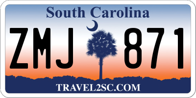SC license plate ZMJ871