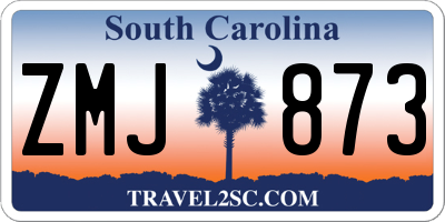 SC license plate ZMJ873