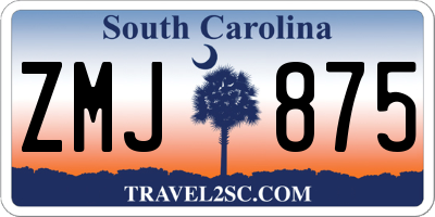 SC license plate ZMJ875
