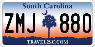 SC license plate ZMJ880
