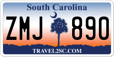 SC license plate ZMJ890