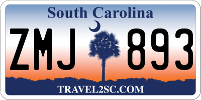 SC license plate ZMJ893