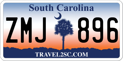 SC license plate ZMJ896
