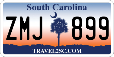SC license plate ZMJ899