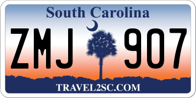 SC license plate ZMJ907