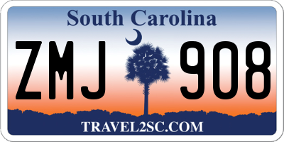 SC license plate ZMJ908