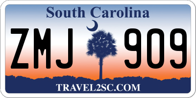 SC license plate ZMJ909