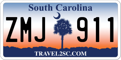 SC license plate ZMJ911