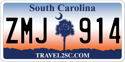 SC license plate ZMJ914