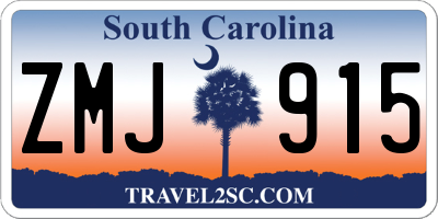 SC license plate ZMJ915