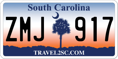 SC license plate ZMJ917