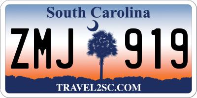 SC license plate ZMJ919
