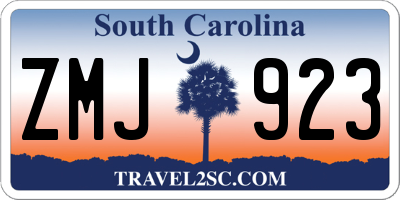 SC license plate ZMJ923