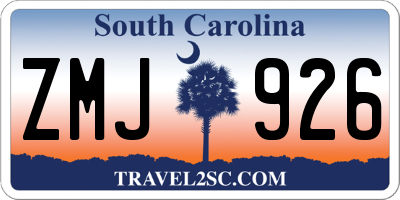 SC license plate ZMJ926