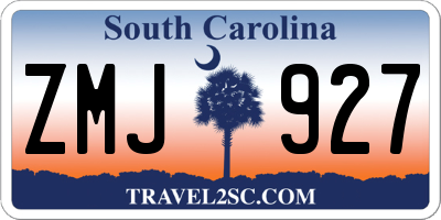 SC license plate ZMJ927