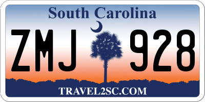 SC license plate ZMJ928