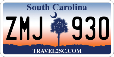 SC license plate ZMJ930