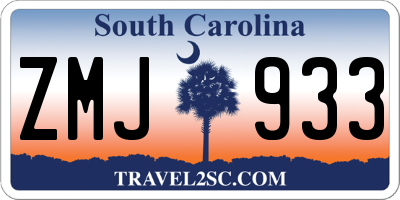 SC license plate ZMJ933