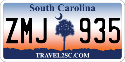 SC license plate ZMJ935
