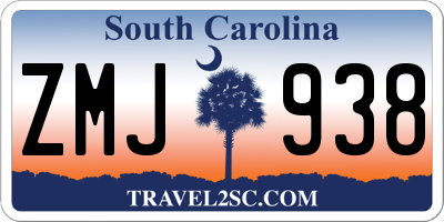 SC license plate ZMJ938